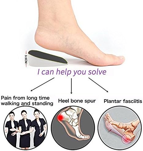 Elastic Height Increase Cushion, Heels Lift Inserts Pads, Heel Support Increase Cushion, Shock Absorbing Heel Cups - Reduce Sore Heel Pain, Bone Spur for Men (Size Choice : 1-1.38 inch Black)