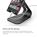 elago M2 Phone Stand [Black] - Premium Aluminum, Angled for Video Calls, Cable Management, Aluminum Phone Stand Compatible with iPhones, Galaxy, and Other Smartphones