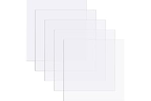 Zonon 5 Pcs Clear Polycarbonate Sheets 12 x 12 x 0.02 Inch Thin Plastic Sheet Resistant Plastic Panel Polycarbonate Board with Protective Paper for DIY Document Picture Frames Easy to Cut Bend Mold