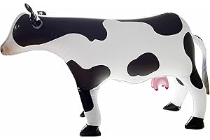 ILEISURELY Inflatable Cow, 37" Lifelike Cow Balloons Birthday Decorations for Farm Animal Theme Cowboy Cowgirl Rodeo Western Baby Shower Thanksgiving Halloween Party Decor