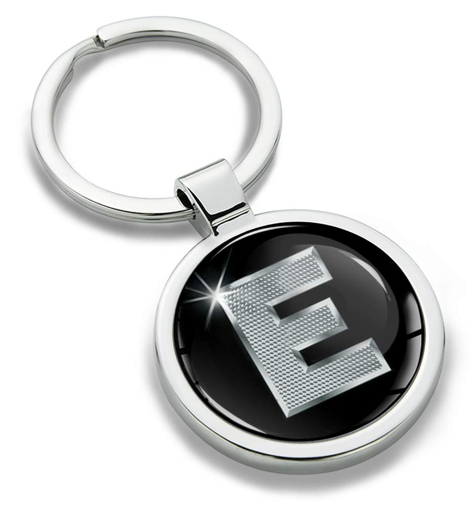 Biomar Labs Letter Keychain Alphabet Initial Keyring 3D Metal Stainless Steel Personalised Initials Charm for Car and Keys Available in Silver Rose Gold or Gold (E in Silver KK 5) — image 1