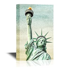 Canvas Wall Art - Ny Statue of Liberty - Gallery Wrap Modern Home Art | Ready to Hang - 12x18 inches