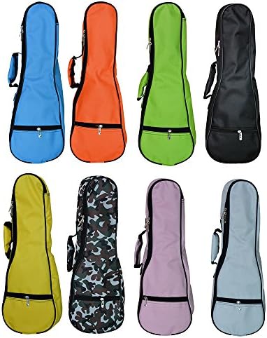 ZEALUX Colourful Adjustable Shoulder Strap 5MM Sponge Fill Ukulele Case Bag & Uke Case (23/24 in, Black)