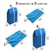 Shoe Bags for Travel - Shoe Storage Bags with Zippers - Waterproof - for Women & Men - Blue - 4 Pack by The Journey Bird