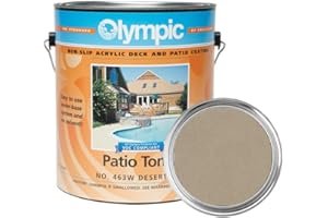 Kelley Technical Coatings Olympic Patio Tones - Desert Sun - 1 Gallon - Non-slip acrylic deck and patio coating, concrete restorer.