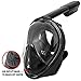 FishEye 180° Full Face Snorkel Mask - (Red/Black, L/XL) Tubeless Design Using Superior Dry Snorkel Technology. Anti-Fog, Anti-Leak, Snorkeling Mask with Larger Viewing Area.