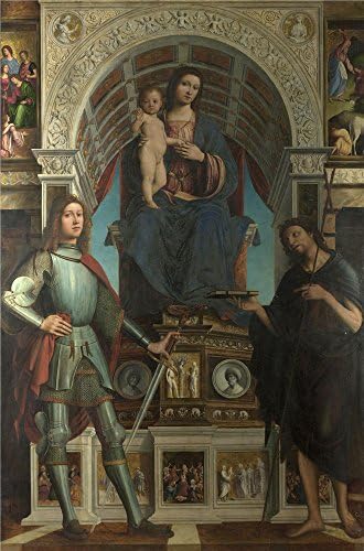 'Lorenzo Costa And Gianfrancesco Maineri The Virgin And Child With Saints ' Oil Painting, 10 X 15 Inch / 25 X 38 Cm ,printed On Perfect Effect Canvas ,this Cheap But High Quality Art Decorative Art Decorative Canvas Prints Is Perfectly Suitalbe For Dining Room Decoration And Home Decor And Gifts