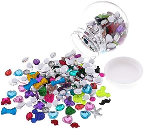 Richness Jewel Stickers Assorted Rhinestone Stickers Crystal Gems Bling Jewel Stickers for Scrapbook Decorations, Greeting Cards, Photo Wall, Notebooks, Vases,Birthday Hat etc. Pack of 248