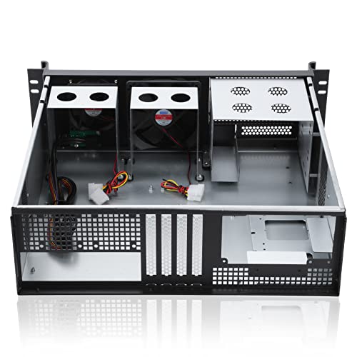 RackChoice 3U Short Depth Rackmount Server Chassis - Micro ATX/Mini-ITX, 2x5.25” + 5x3.5” Bays, ATX PSU Support, Top/Side Cooling, Aluminum Alloy, Black - Perfect for Business, DIY, and IT