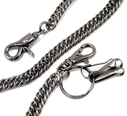Doublek Twist Biker Trucker Keychain Key Jean Wallet Chain (23") Black CS130