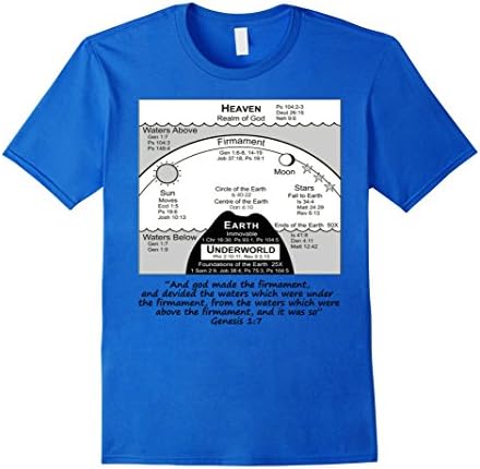 Mens Flat earth t-shirt Medium Royal Blue