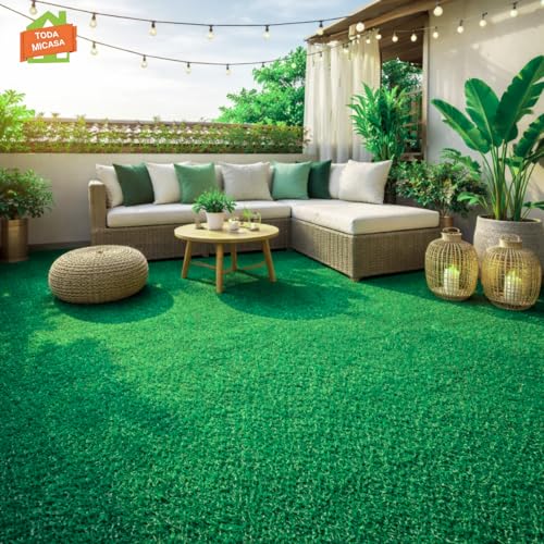 Color Carpet Pasto Sintetico Garden con medida de 1.5x2.0 metros. Altura de 7mm. Color Verde