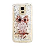 Urberry Galaxy S5 Case, Sparkling Liquid Case, Bling Glitter Case for Samsung Galaxy S5 with a Screen Protector (Owl)