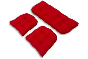 Outdoor Wicker Patio Chairs Cushions, 3 Set of Outdoor Chair Cushions for Patio Furniture, Garden Bench Pad Chair Cushions fo