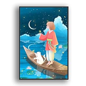 Framed Canvas Wall Art for Living Room, Bedroom Flow in The Dream Canvas Prints for Modern Home Decoration Ready to Hang - 16"x24" inches