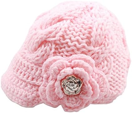 Bestknit Handmade Newborn Toddler Baby Girls Crochet Knit Brim Cap Hat Small Pink