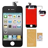 WEELPOWER LCD Touch Screen Digitizer Glass Replacement Assembly for iPhone 4 (GSM Version)with Repair Tool (Black)