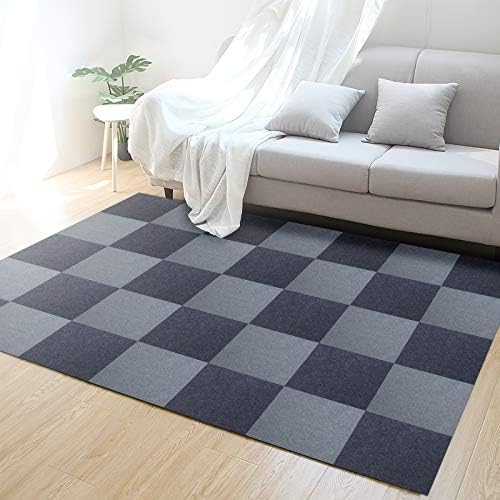 タイルカーペット ジョイントマット 30x30x0 4cm チェアマット タイルマット ずれない 防音 床足音 犬猫 子供 ペット 高齢者の滑り止め対策 カーペット 吸着マット 洗える パズルマット 枚組 ダークグレー ライトグレー