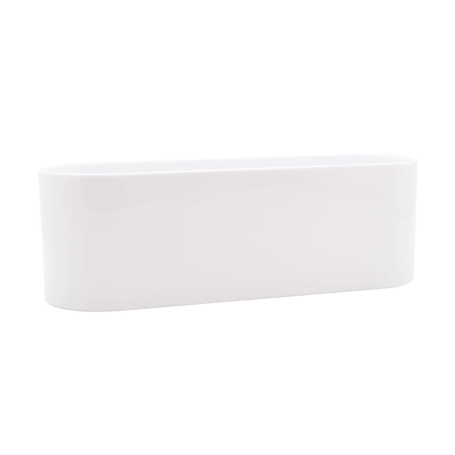 Royal Imports 4" x 12" White Acrylic Oval Flower Vase Decorative Centerpiece for Home or Wedding Non Fragile Plastic