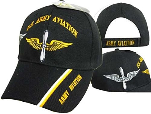 U.S. Army Aviation Division Shadow Black Embroidered Cap Hat