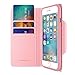 iPhone 6S Wallet Case, Maxboost [Elegance Series] iPhone Wallet Cover for iPhone 6 / 6S Protective PU Leather Card Case w/3 Card Slots + Side Pocket Flip Magnetic - Light Teal/Pink