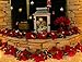 2PK 6FT Christmas Pre Lit Decoration Garland Poinsettia Garland with Red Berries & Holly Leaves, Christmas Garland,Artificial Poinsettia Garland(Red)