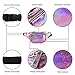 Holographic Fanny Pack for Women Men, Water Resistant Crossbody Waist Bag Pack with Multi-Pockets Adjustable Belts, Cute Bum Belt Bag for Travel Walking Running Hiking Cycling (Holographic Pink)
