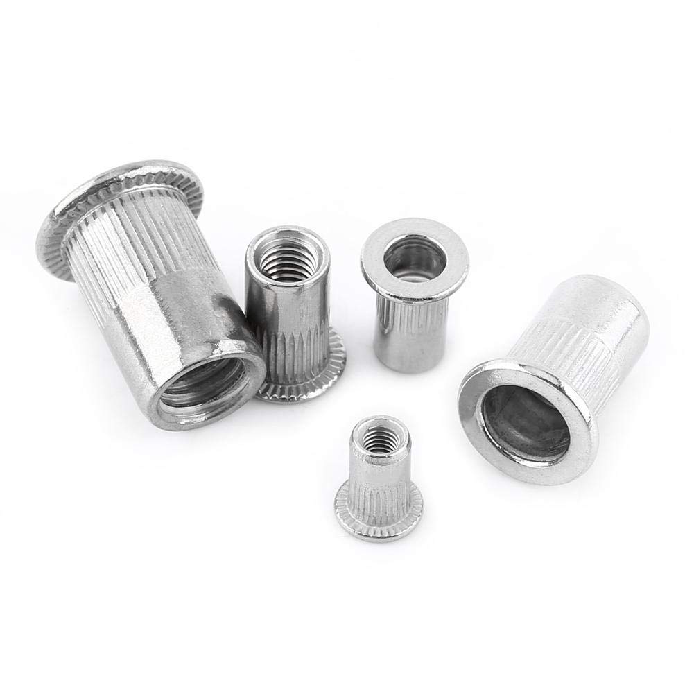 20 Pcs Blind Rivet Nuts Flat Head Threaded Blind Rivet Nut 304 Stainless Steel Machine Screws, Fastener Repair Tool Accessory(M5)