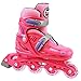 Crazy Skates Adjustable Inline Skates for Girls - Beginner Kids Rollerblades - Pink with Purple (Large/Sizes 5-8)