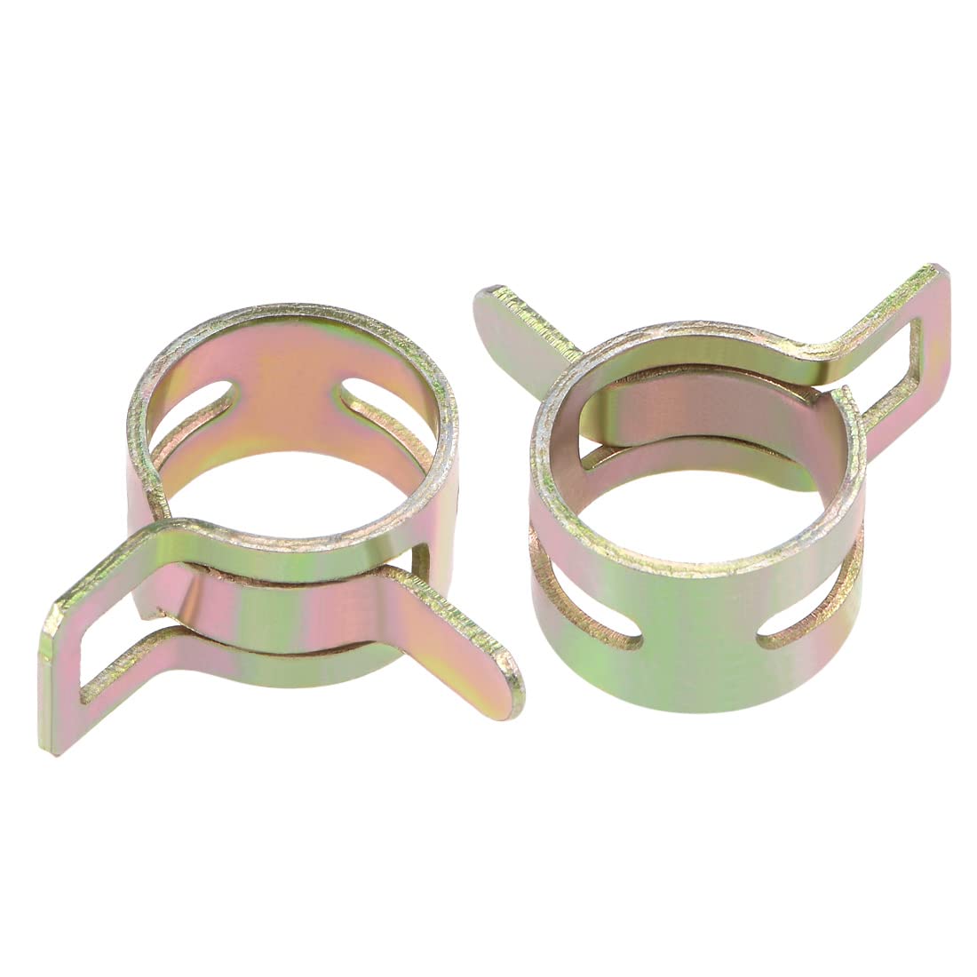 uxcell Spring Band Type Clamp 11mm Inner Dia Fit 11.5-12.2mm OD Hose Fuel Line Silicone Tube Clips Clamp Color-zinc Manganese Steel 20Pcs