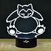 3D Illusion Led Lamps Snorlax 7 Colors Touch Switch Table Desk Lamp for Home Office Children Room Theme Decoration and Kiddie Kids Children Family Holiday Gift