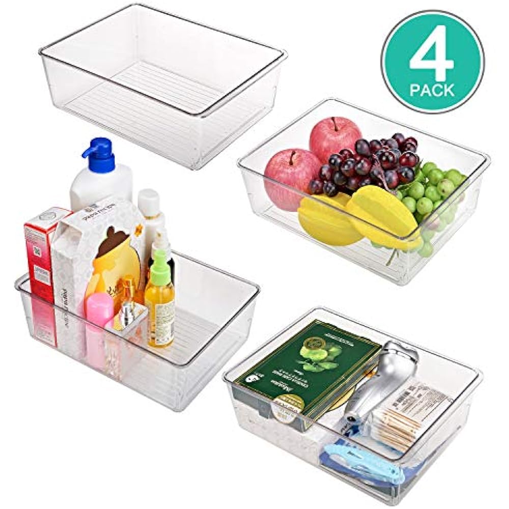 clear organizing bins drawers