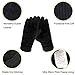 LETHMIK Mens Black Winter Gloves Suede Leather Knit Cuff with Warm Thick Fleece Lining Black