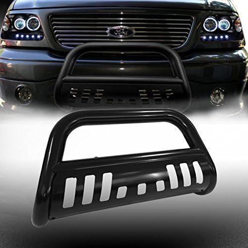 EZ Auto Black Bull Bar Bumper Brush Guard with Skid Plate Fits 2004-2013 Ford F-150/2007-2011 Ford Expedition/Lincoln Navigator
