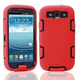 KABB Robot Series Hybrid Case for Samsung Galaxy s3 i9300(red+black)+1 Screen Protector +1 Small Gift