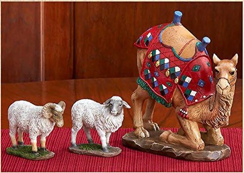 Three Kings Gifts Kneeling Camel and Two Awassi Sheep - For 10 Inch Real Life Nativity by Three Kings Gifts