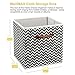MaidMAX Cloth Storage Bins Cubes Baskets Containers with Wooden Handles for Home Closet Bedroom Drawers Organizers, Foldable, Gray Chevron, Set of 6