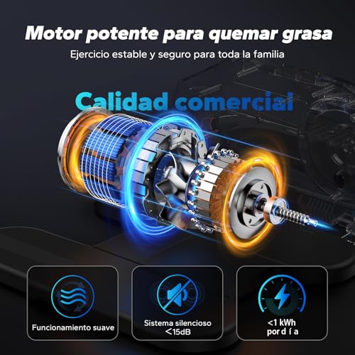 MERACH Elíptica de Escritorio para Casa, Mini Bicicleta Elíptica Eléctrica, Control Remoto, Pantalla, Alfombra Antideslizante, 12 Velocidades, Silenciador y Portátil
