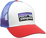 Patagonia P-6 Logo Trucker Hat WFAB-Wht-Red-Blue OS