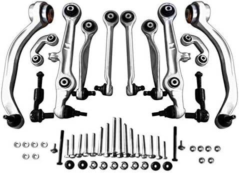 YLING 8D0498998S1 Suspension Control Arm Kit Ball Joint Tie Rod Sway Bar Link for Audi A4 A4 Quattro A6 Quattro S4 1996-2001 Volkswagen Passat 1998-2002 12-PC Set