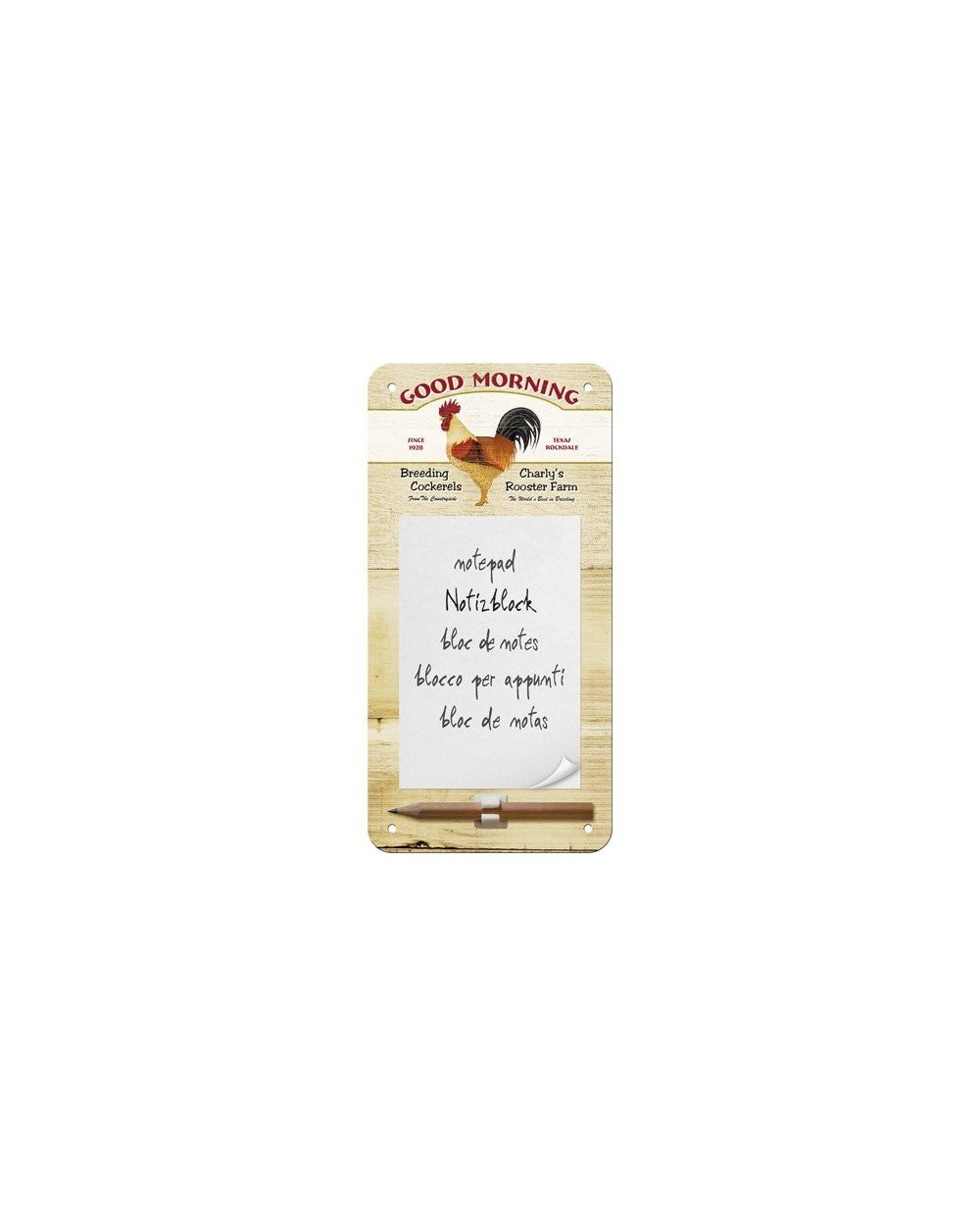 Nostalgic-Art 84017 Animal Club Good Morning, Sign, Notepad 10 x 20 CM