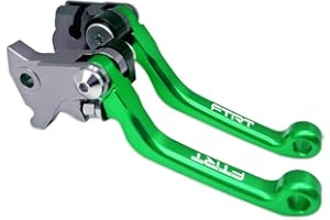 FTRT Pivot Dirt Bike Brake Clutch Levers Compatible with KX65 2000-2022; KX85 01-22; KX100 2001-2022, KX125 00-05; KX250 00-04; RMZ250 07-22; RMZ450 05-22; RMZ250 KX250F 2004, Green