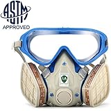 [ASTM Certified]SanSiDo Respirator Gas Mask Safety Mask Comprehensive Cover Paint Chemical Mask &amp; Goggles Face Respirator Mask Pesticide Dustproof Breathing Apparatus (gas mask)