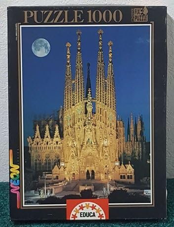 Educa 1000 Puzzle Barcelona Spain Church #10616 Neon Series