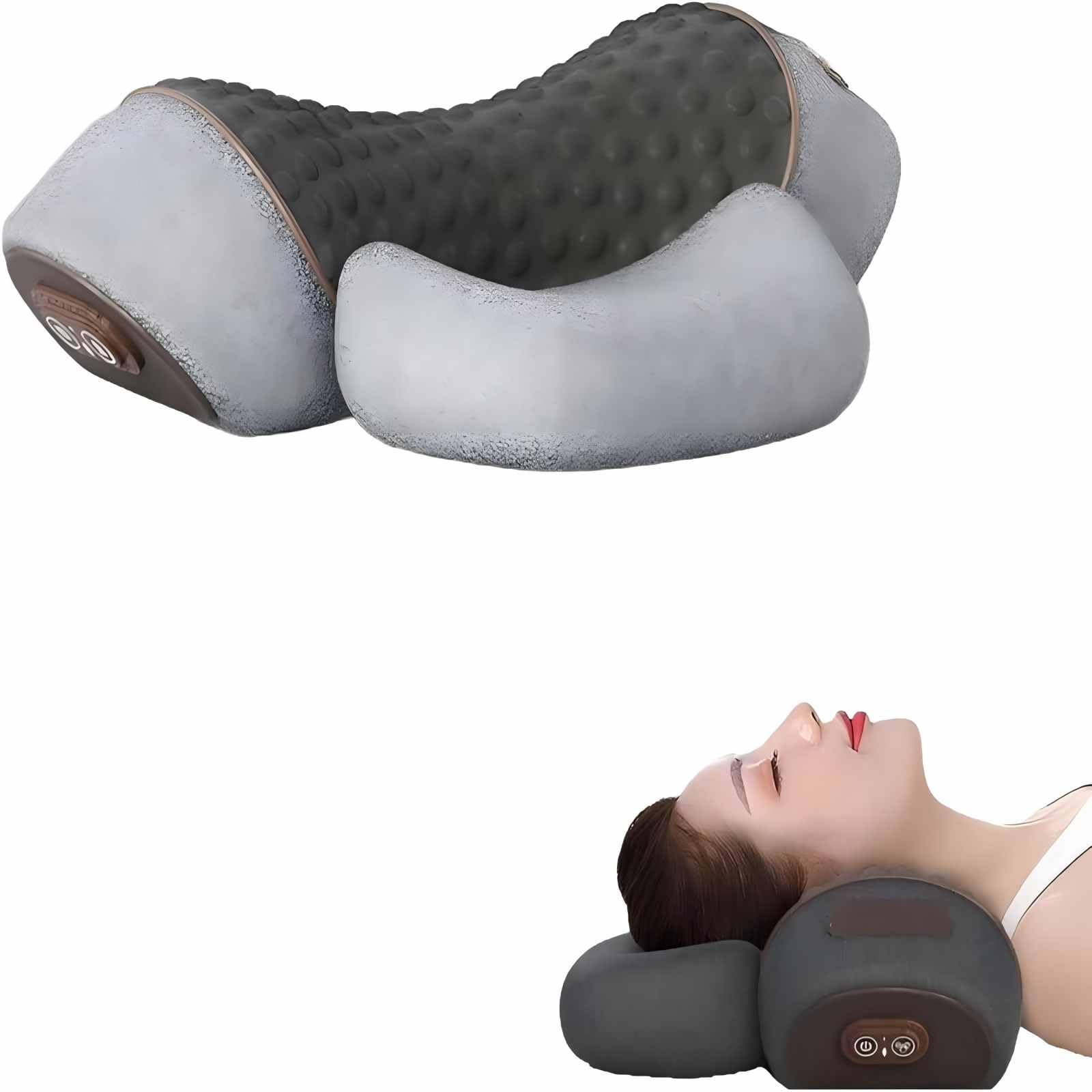 Photo 1 of lewitools 3-in-1 Heated Neck Massage Pillow | Memory Foam Cervical Support | Relaxation Pillow for Home & Office (Grey)