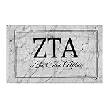 Zeta Tau Alpha ZTA Marble Box Letter Sorority Flag Banner 3 x 5
