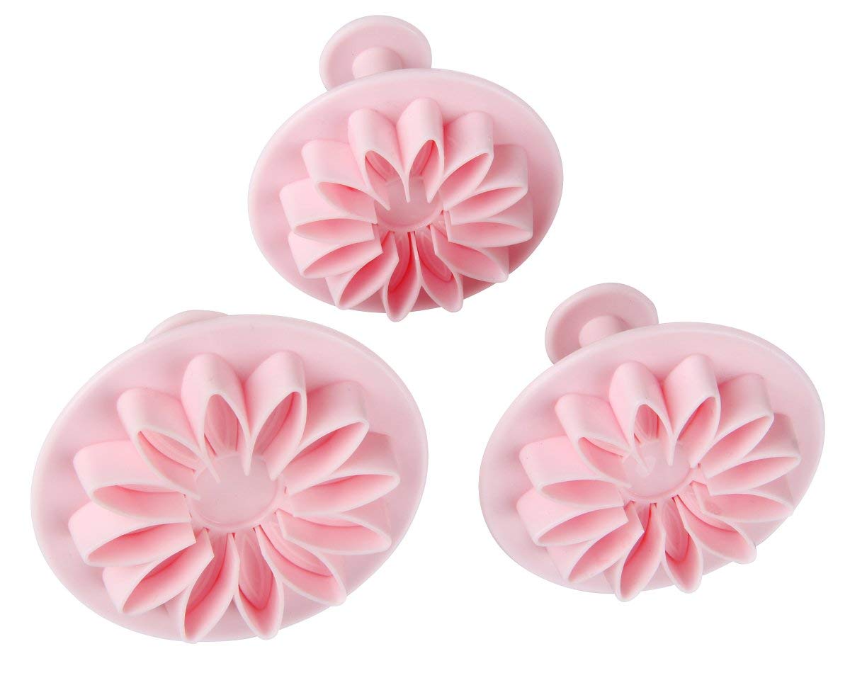 Zenker 44801 Cutters With Pusher Patisserie Flower, Pink