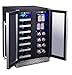 Phiestina 15 Inch Beverage Cooler Refrigerator - 96 Can Built-in or Free Standing Beverage Fridge with Glass Door for Soda Beer or Wine - Compact Drink Fridge For Home Bar or Office (20 inch)