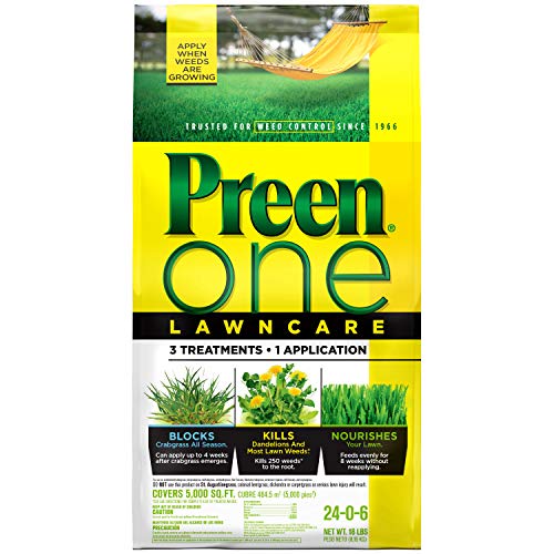 Preen 2164169 One LawnCare Weed & Feed-Covers 5,000 sq. ft, 18 lb