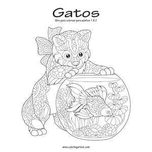 Gatos libro para colorear para adultos 1 & 2 (Spanish Edition)